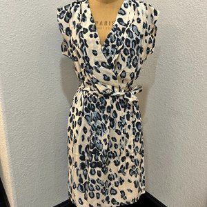 Charlie Jade Silk Leopard Print Dress SZ M